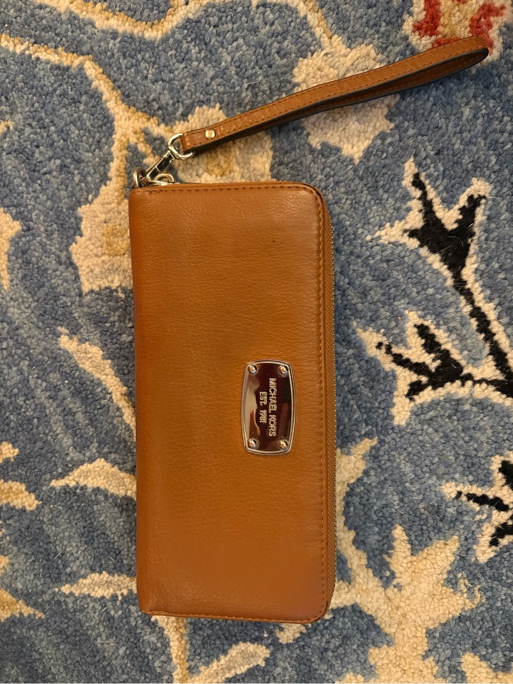 Michael Kors Tan Leather Zip-Around Wristlet Wallet